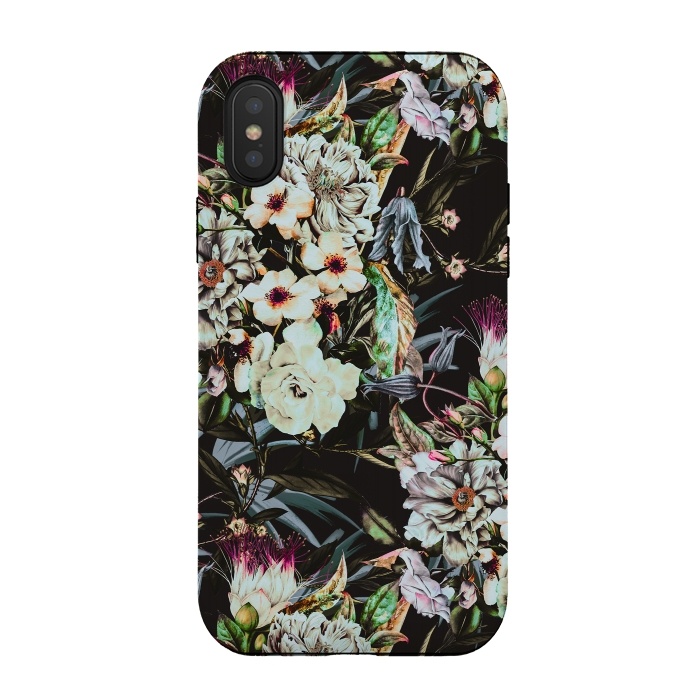iPhone Xs / X StrongFit Dark flowery colorful bouquet by Mmartabc