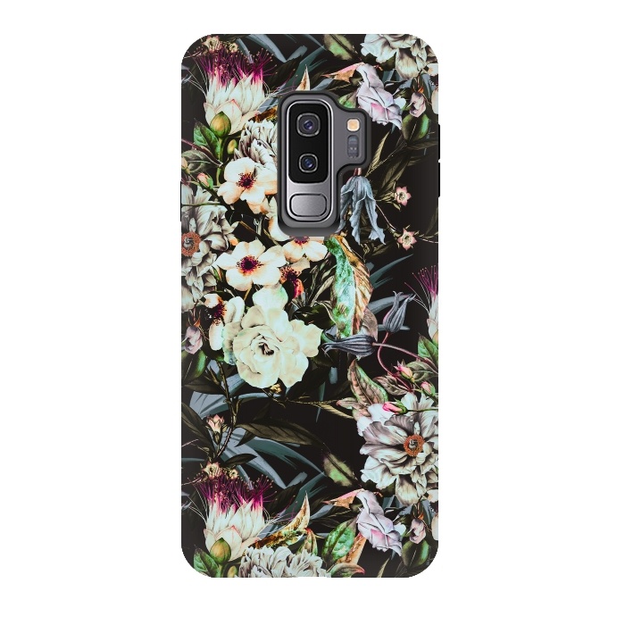 Galaxy S9 plus StrongFit Dark flowery colorful bouquet by Mmartabc