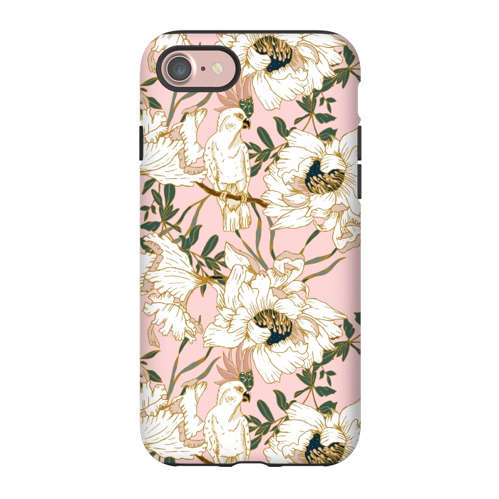 iPhone 7 StrongFit Exotic birds on flowers by Mmartabc