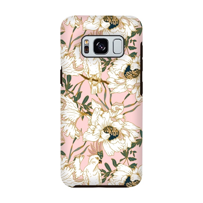 Galaxy S8 StrongFit Exotic birds on flowers by Mmartabc
