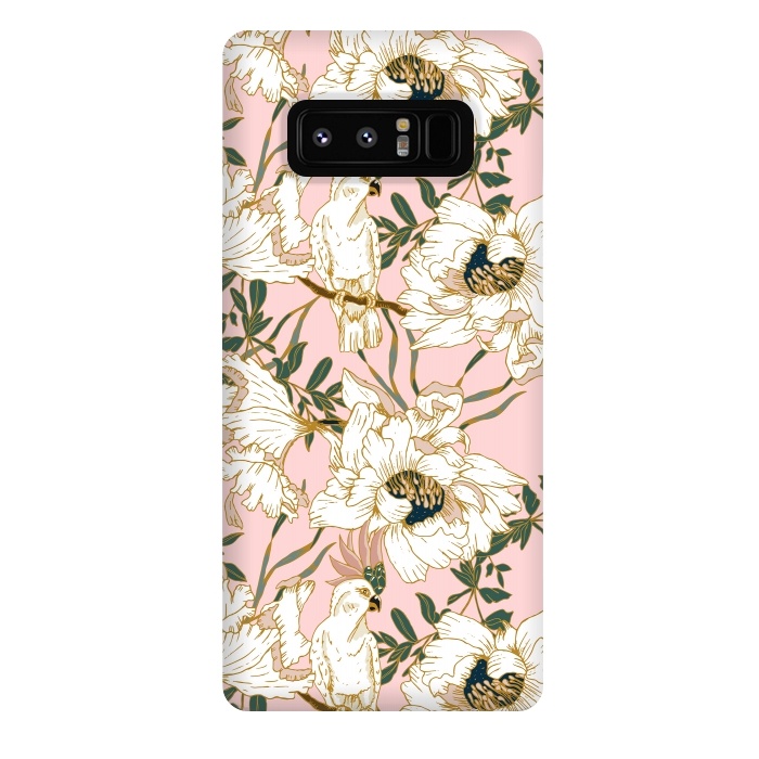 Galaxy Note 8 StrongFit Exotic birds on flowers by Mmartabc
