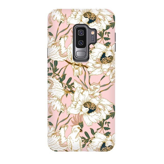 Galaxy S9 plus StrongFit Exotic birds on flowers by Mmartabc
