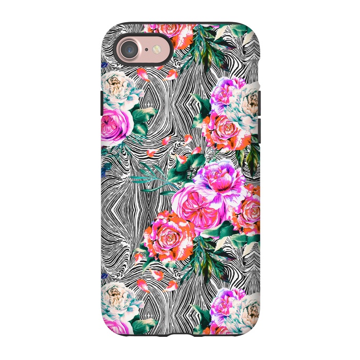 iPhone 7 StrongFit Flowery on linear mosaic by Mmartabc