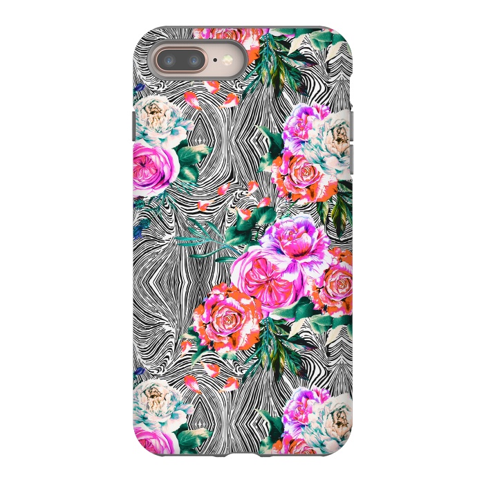 iPhone 7 plus StrongFit Flowery on linear mosaic by Mmartabc