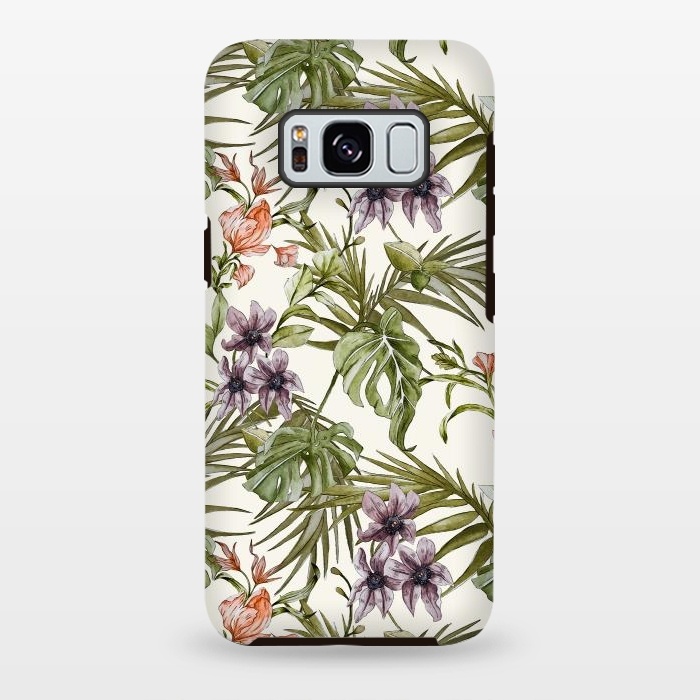 Galaxy S8 plus StrongFit Watercolor tropical foliage by Mmartabc