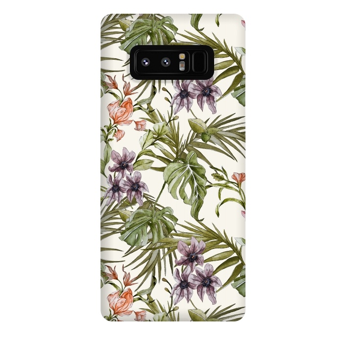 Galaxy Note 8 StrongFit Watercolor tropical foliage by Mmartabc