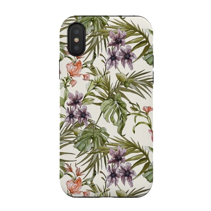 iPhone Xs / X StrongFit Watercolor tropical foliage by Mmartabc