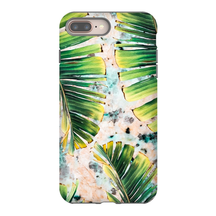 iPhone 7 plus StrongFit Palm leaf on marble 01 by Mmartabc
