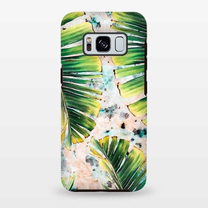 Galaxy S8 plus StrongFit Palm leaf on marble 01 by Mmartabc