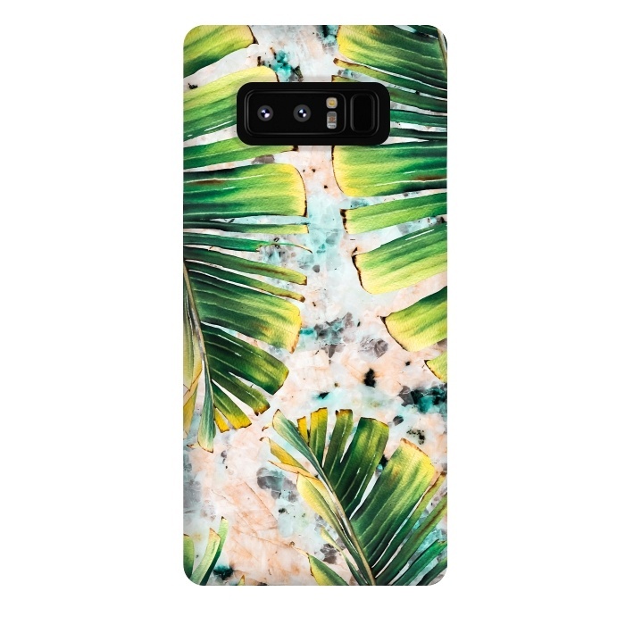 Galaxy Note 8 StrongFit Palm leaf on marble 01 by Mmartabc