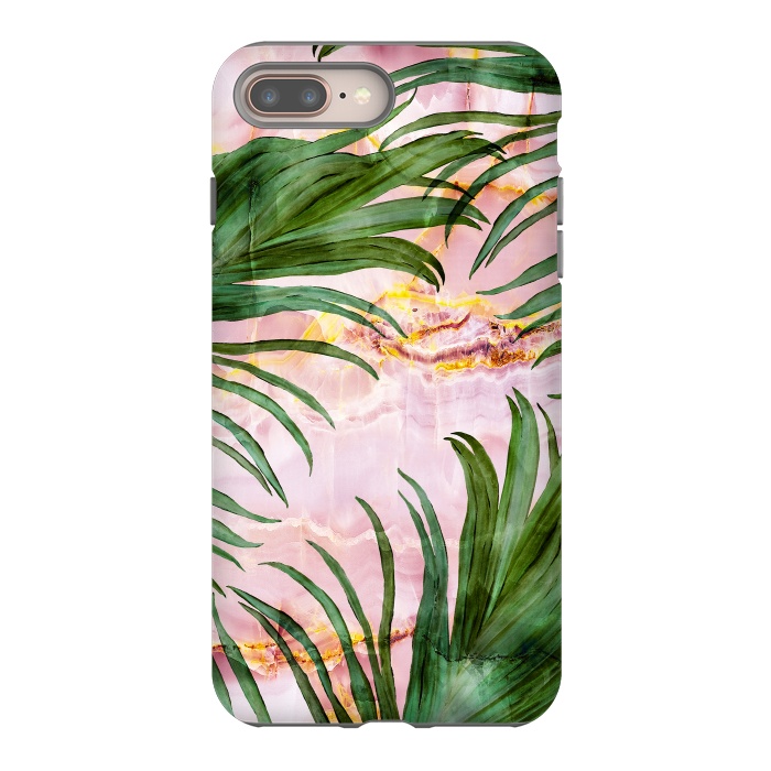 iPhone 7 plus StrongFit Palm leaf on marble 03 by Mmartabc