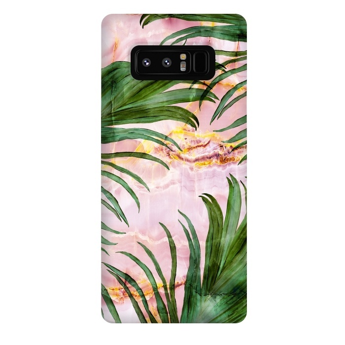 Galaxy Note 8 StrongFit Palm leaf on marble 03 by Mmartabc