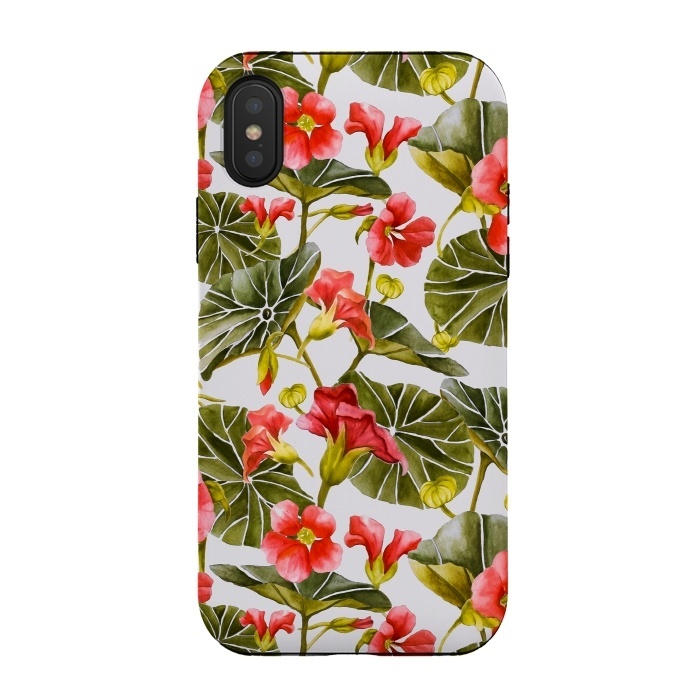 iPhone Xs / X StrongFit Nasturtiums watercolor by Mmartabc