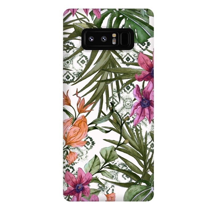Galaxy Note 8 StrongFit Tropical tribal floral by Mmartabc