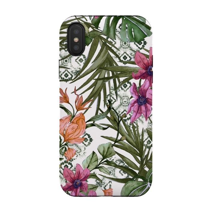 iPhone Xs / X StrongFit Tropical tribal floral by Mmartabc
