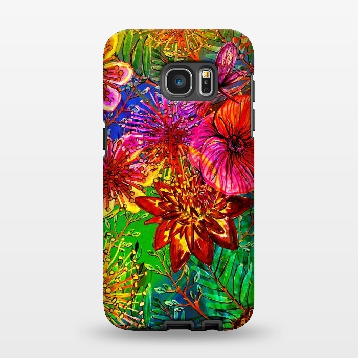 Galaxy S7 EDGE StrongFit Colorful Flower Jungle by  Utart