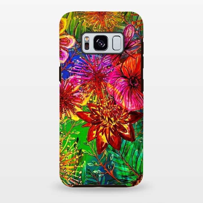 Galaxy S8 plus StrongFit Colorful Flower Jungle by  Utart
