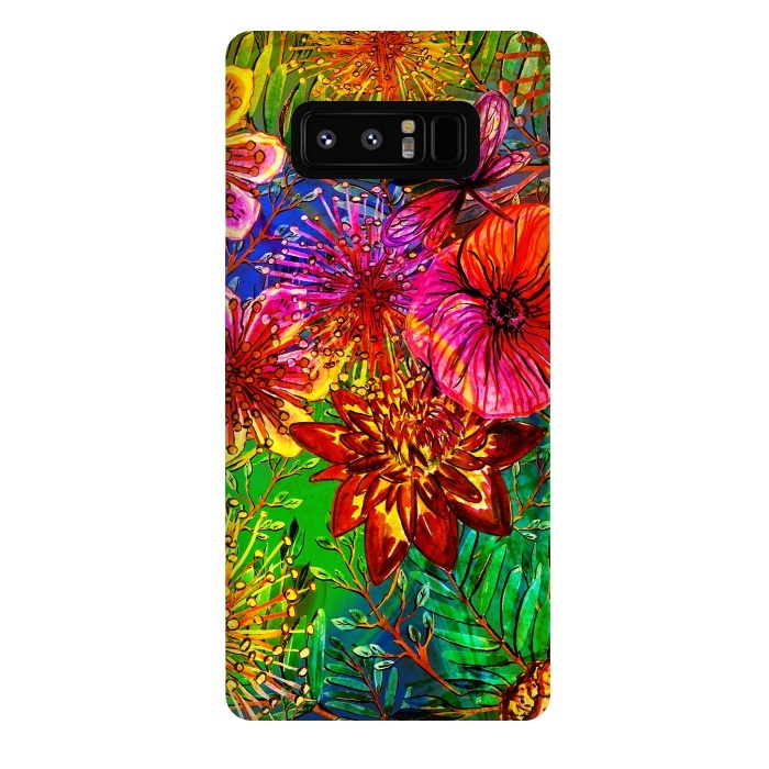 Galaxy Note 8 StrongFit Colorful Flower Jungle by  Utart