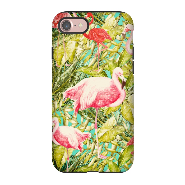 iPhone 7 StrongFit Aloha Tropical Flamingo Jungle by  Utart