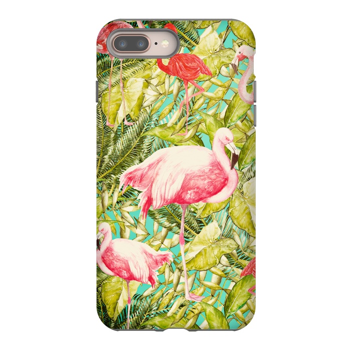 iPhone 7 plus StrongFit Aloha Tropical Flamingo Jungle by  Utart