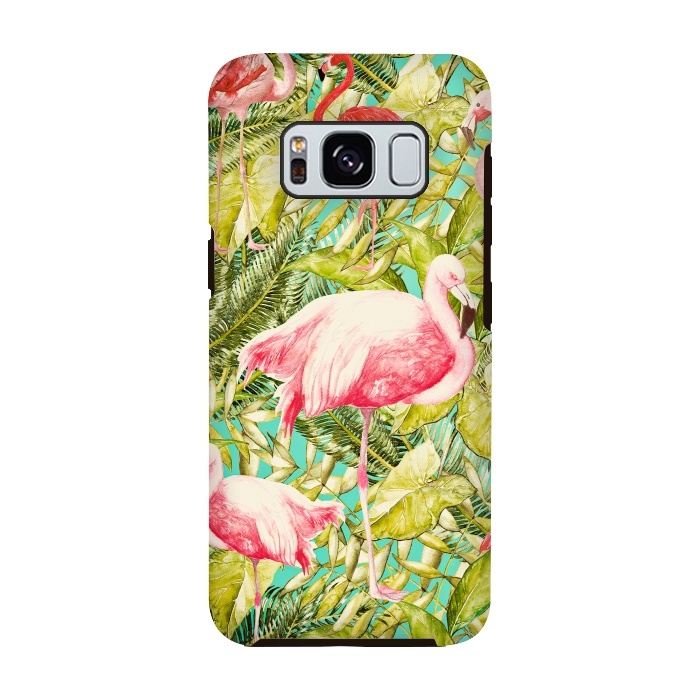 Galaxy S8 StrongFit Aloha Tropical Flamingo Jungle by  Utart