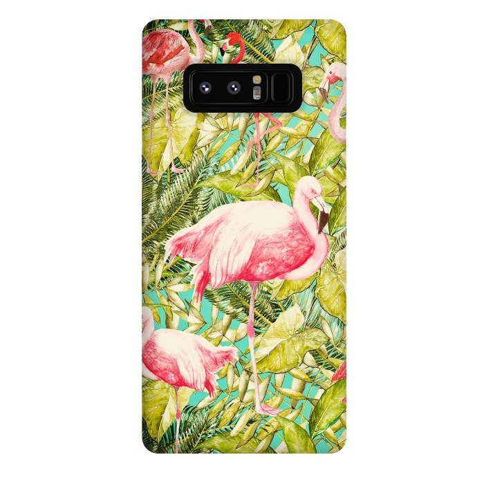Galaxy Note 8 StrongFit Aloha Tropical Flamingo Jungle by  Utart