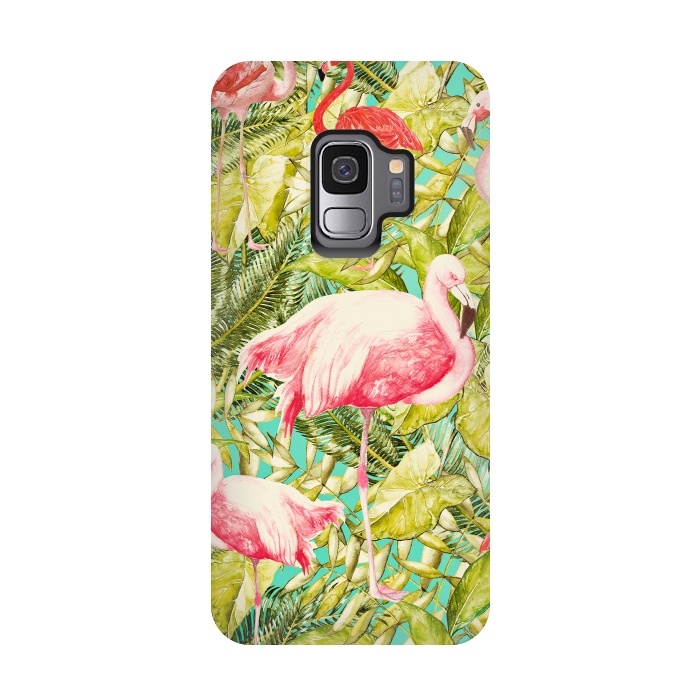 Galaxy S9 StrongFit Aloha Tropical Flamingo Jungle by  Utart