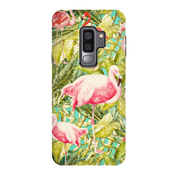 Galaxy S9 plus StrongFit Aloha Tropical Flamingo Jungle by  Utart