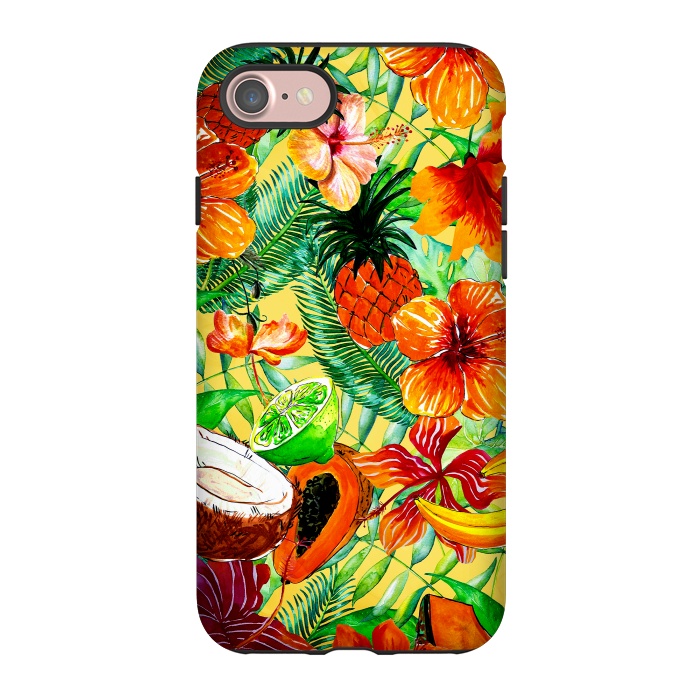 iPhone 7 StrongFit Aloha Tropical Fruits and Flowers by  Utart