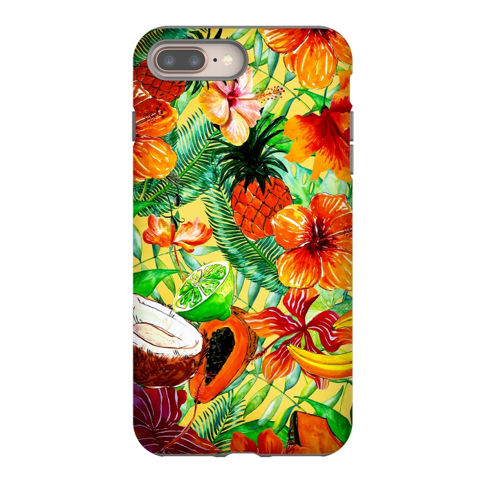 iPhone 7 plus StrongFit Aloha Tropical Fruits and Flowers by  Utart