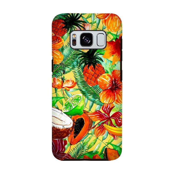 Galaxy S8 StrongFit Aloha Tropical Fruits and Flowers by  Utart