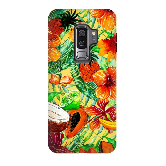 Galaxy S9 plus StrongFit Aloha Tropical Fruits and Flowers by  Utart