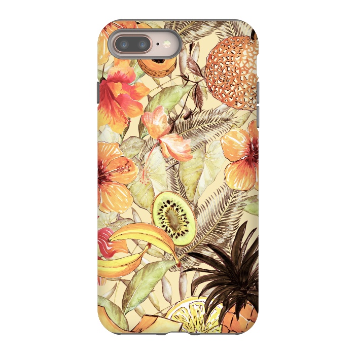 iPhone 7 plus StrongFit Aloha Retro Fruit and Flower Jungle by  Utart