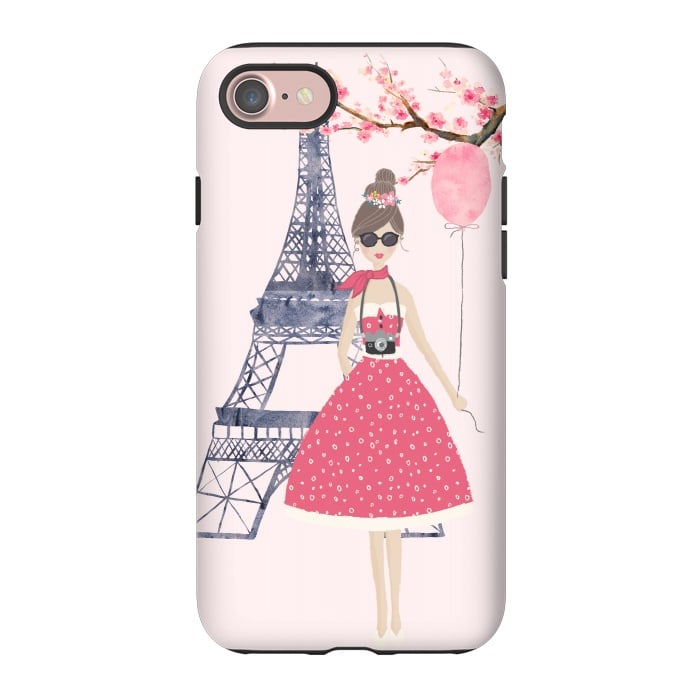 iPhone 7 StrongFit Trendy Girl in Spring in Paris by DaDo ART