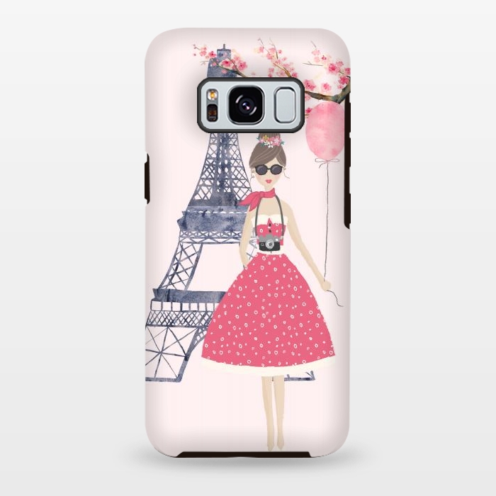 Galaxy S8 plus StrongFit Trendy Girl in Spring in Paris by DaDo ART
