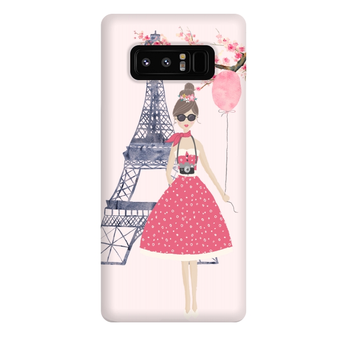 Galaxy Note 8 StrongFit Trendy Girl in Spring in Paris by DaDo ART