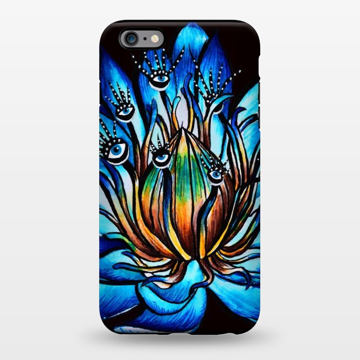 iPhone 6/6s plus StrongFit Bizarre Multi Eyed Blue Water Lily Flower Monster by Boriana Giormova