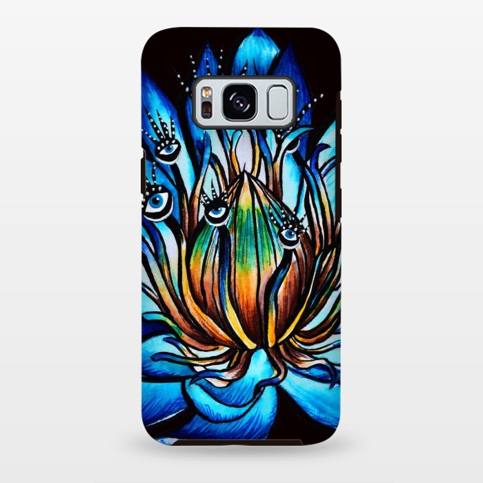 Galaxy S8 plus StrongFit Bizarre Multi Eyed Blue Water Lily Flower Monster by Boriana Giormova