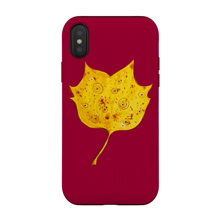 iPhone Xs / X StrongFit Fancy Yellow Autumn Leaf by Boriana Giormova