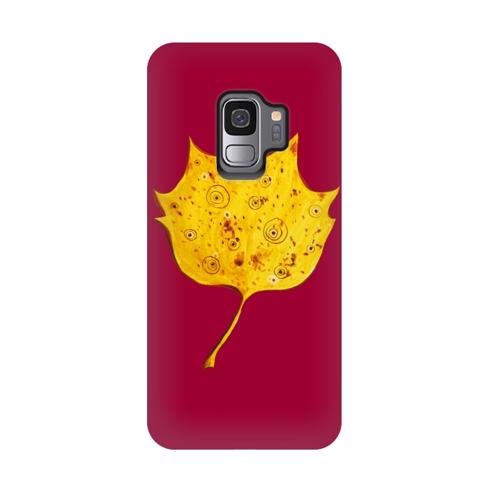 Galaxy S9 StrongFit Fancy Yellow Autumn Leaf by Boriana Giormova
