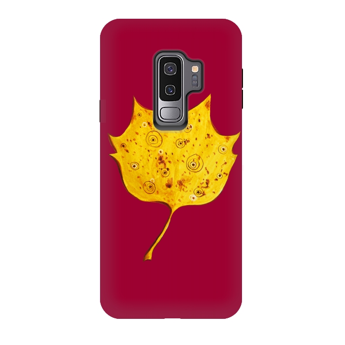 Galaxy S9 plus StrongFit Fancy Yellow Autumn Leaf by Boriana Giormova