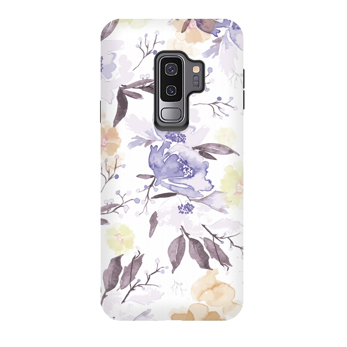 Galaxy S9 plus StrongFit My Garden Flowers (watercolor technique) by Bledi