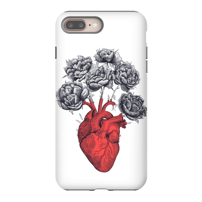 iPhone 7 plus StrongFit Heart with peonies by kodamorkovkart