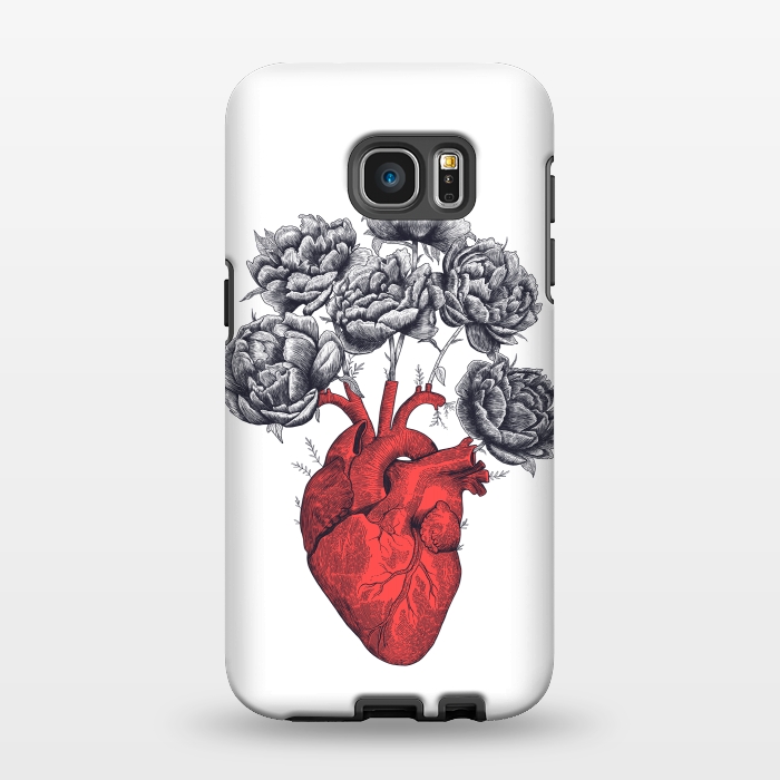 Galaxy S7 EDGE StrongFit Heart with peonies by kodamorkovkart