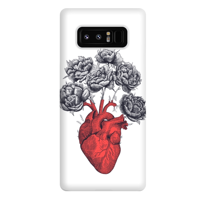 Galaxy Note 8 StrongFit Heart with peonies by kodamorkovkart