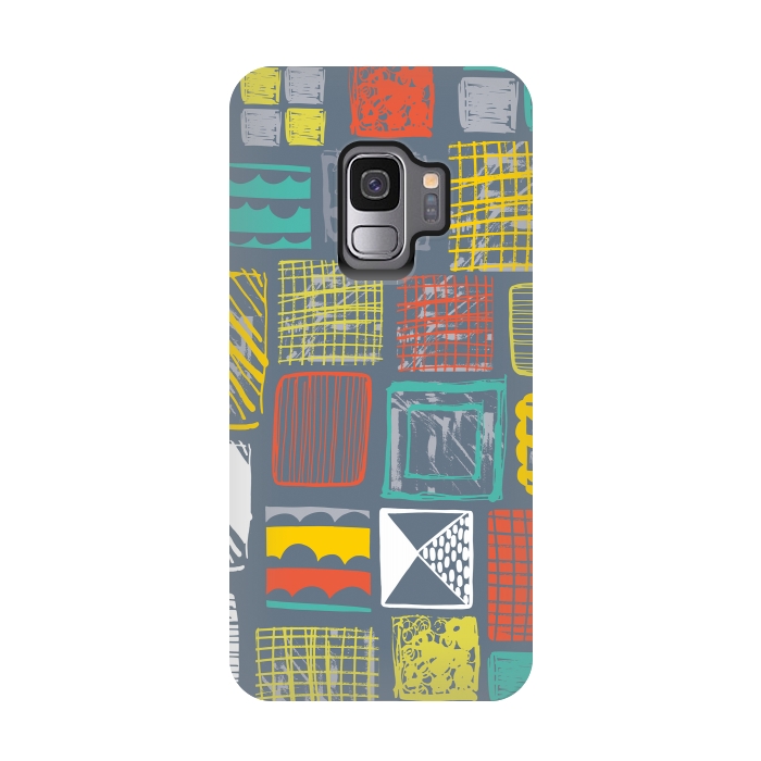Galaxy S9 StrongFit Square Metropolis Leaves by Rachael Taylor
