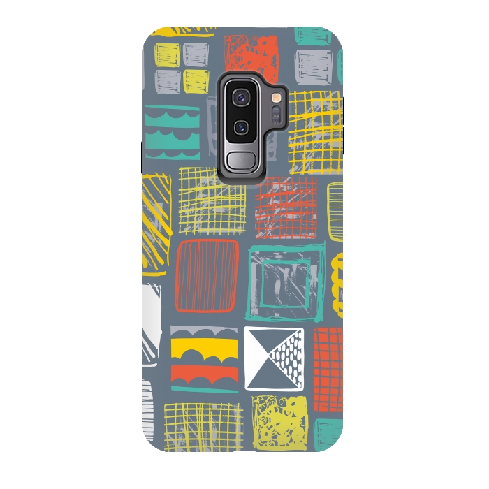 Galaxy S9 plus StrongFit Square Metropolis Leaves by Rachael Taylor