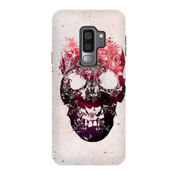 Galaxy S9 plus StrongFit Floral Skull by Ali Gulec