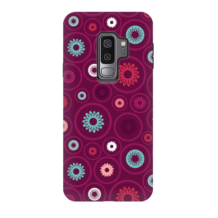 Galaxy S9 plus StrongFit FloralCogs by Rosie Simons