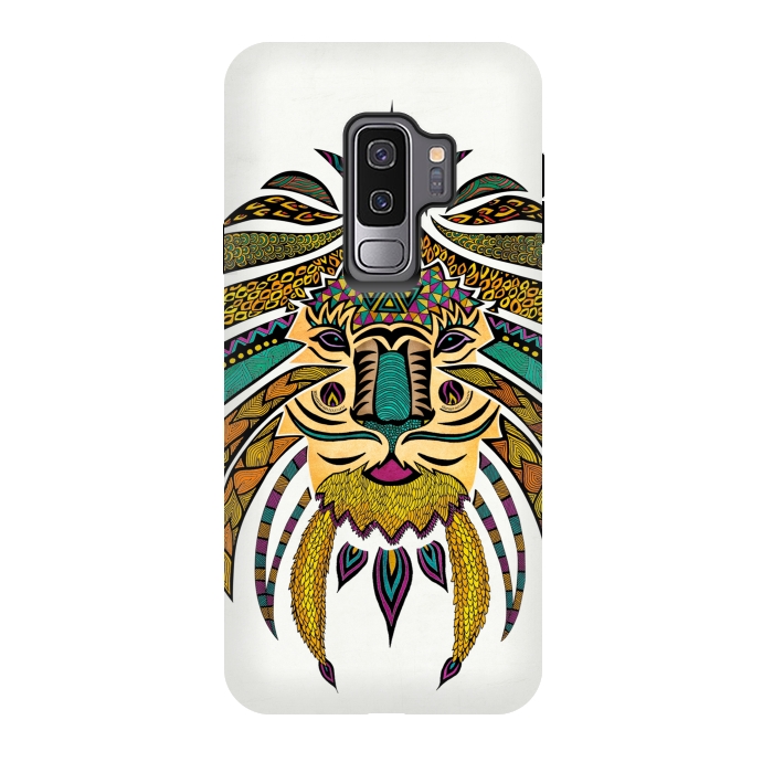 Galaxy S9 plus StrongFit Emperor Tribal Lion by Pom Graphic Design
